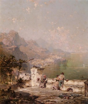  Berge Kunst - Amalfi auf den Golf von Salerno Szenerie Franz Richard Unterberger